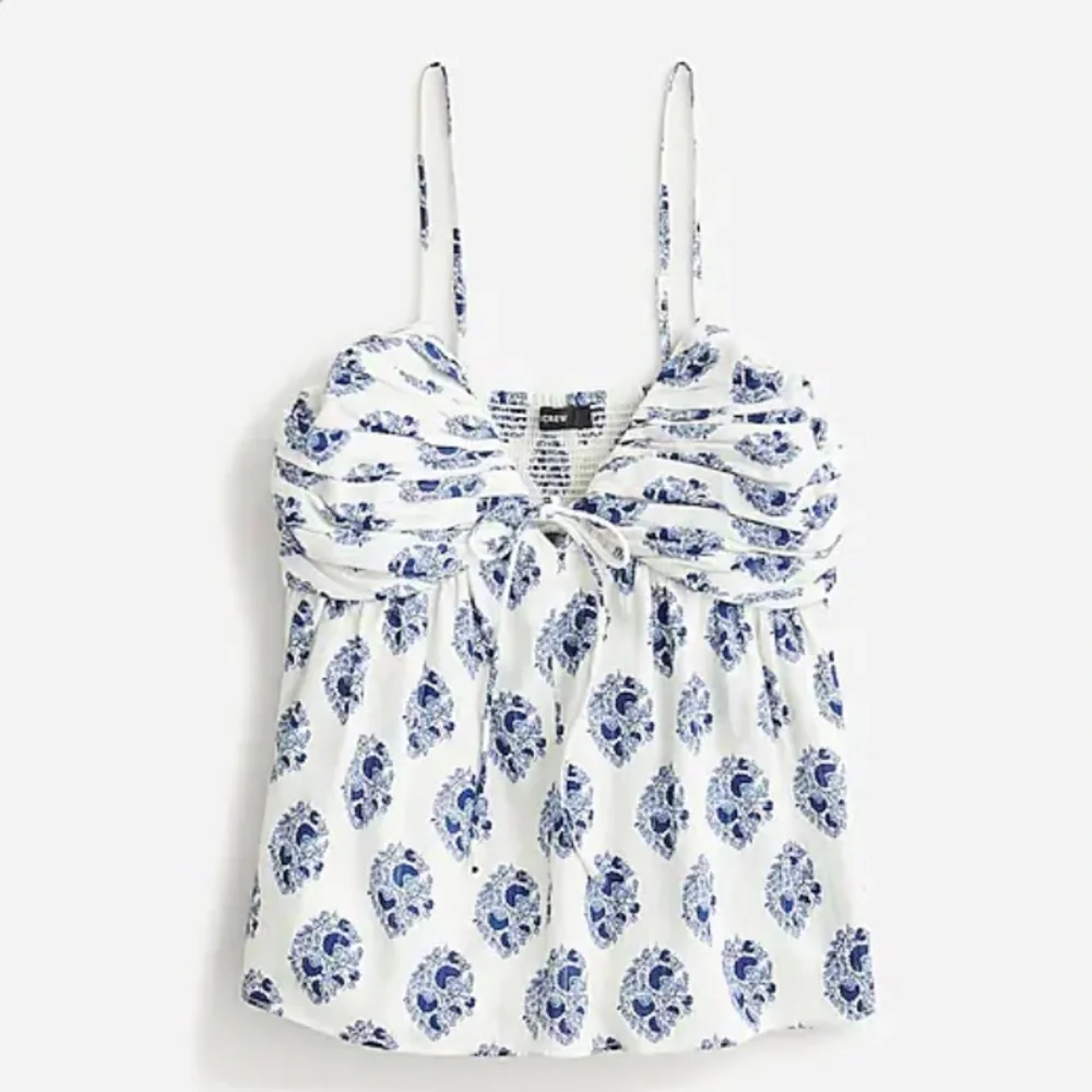 J. Crew NWT Gathered Lurex® Gauze Camisole in‎ Gathered Floral Block Print